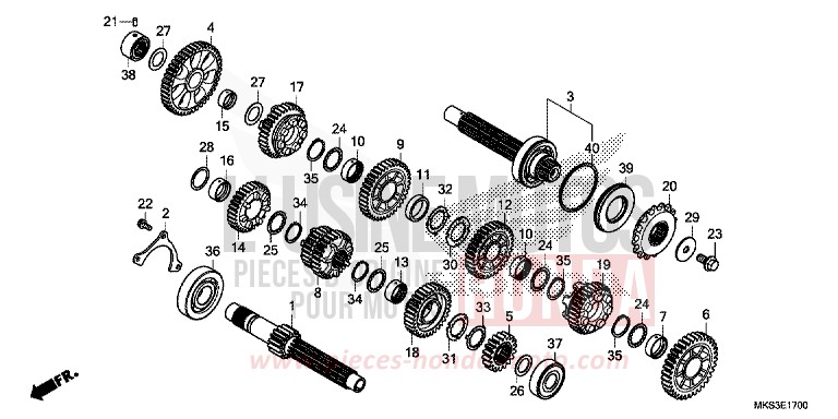 BOITE DE VITESSES (MT) de Africa Twin Méca PEARL GLARE WHITE (NHB53H) de 2020